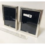 PAIR OF H/M SILVER LARGE PHOTO FRAMES - 23cms X 18cms