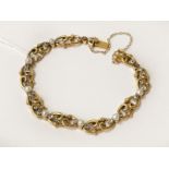 HIGH CARAT GOLD SEED PEARL & DIAMOND BRACELET - 17.6 grams