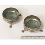 MATCHING PAIR OF H/M SILVER CONDIMENT POTS