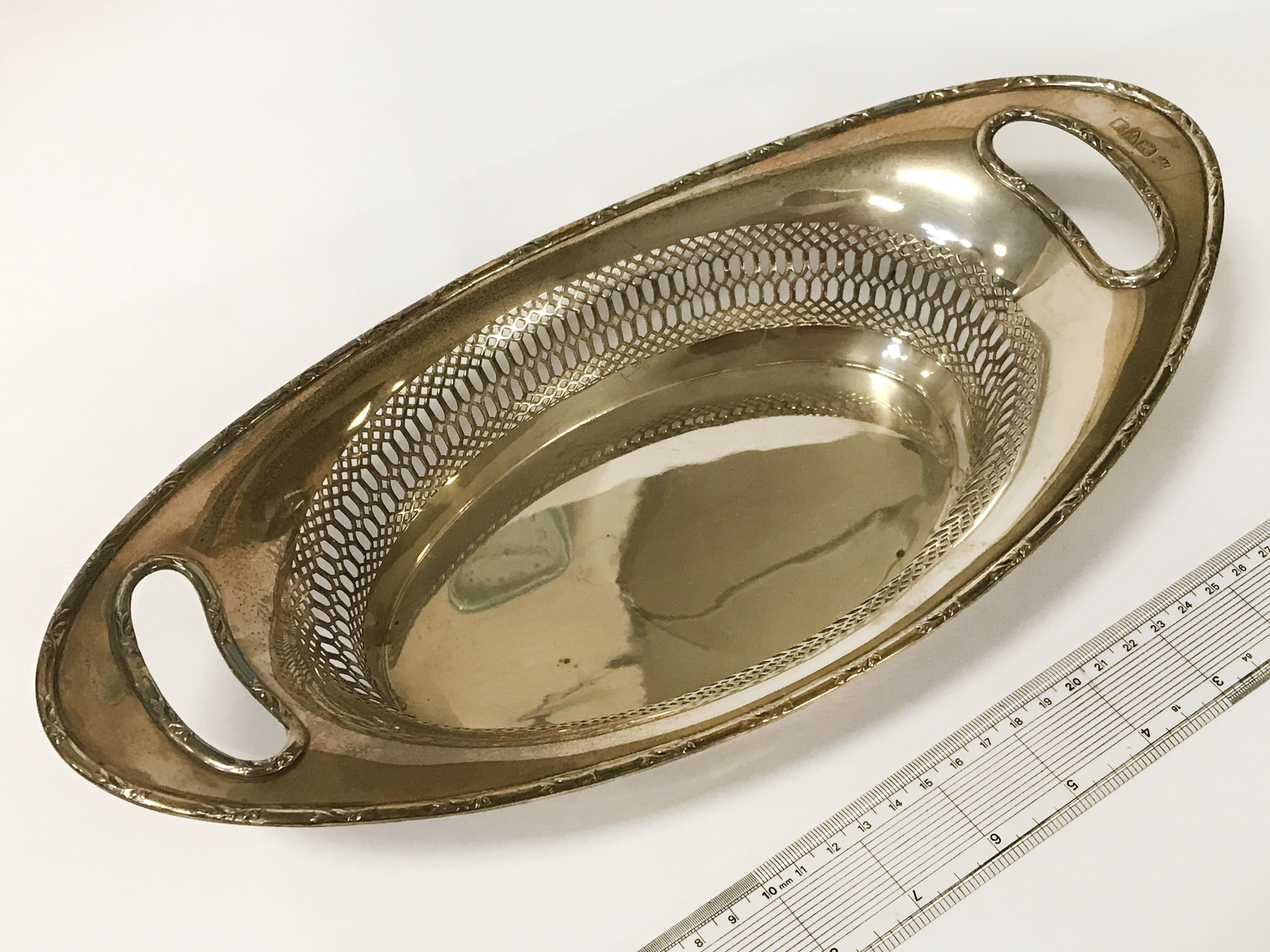 CHESTER H/M SILVER FRUIT DISH OVAL SHAPE - 33cms