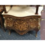 INLAID MARBLE TOP COMMODE