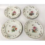 4 HAND PAINTED PLATES MEISSEN PLATE SIZE 24CM x 24CM APPROX.