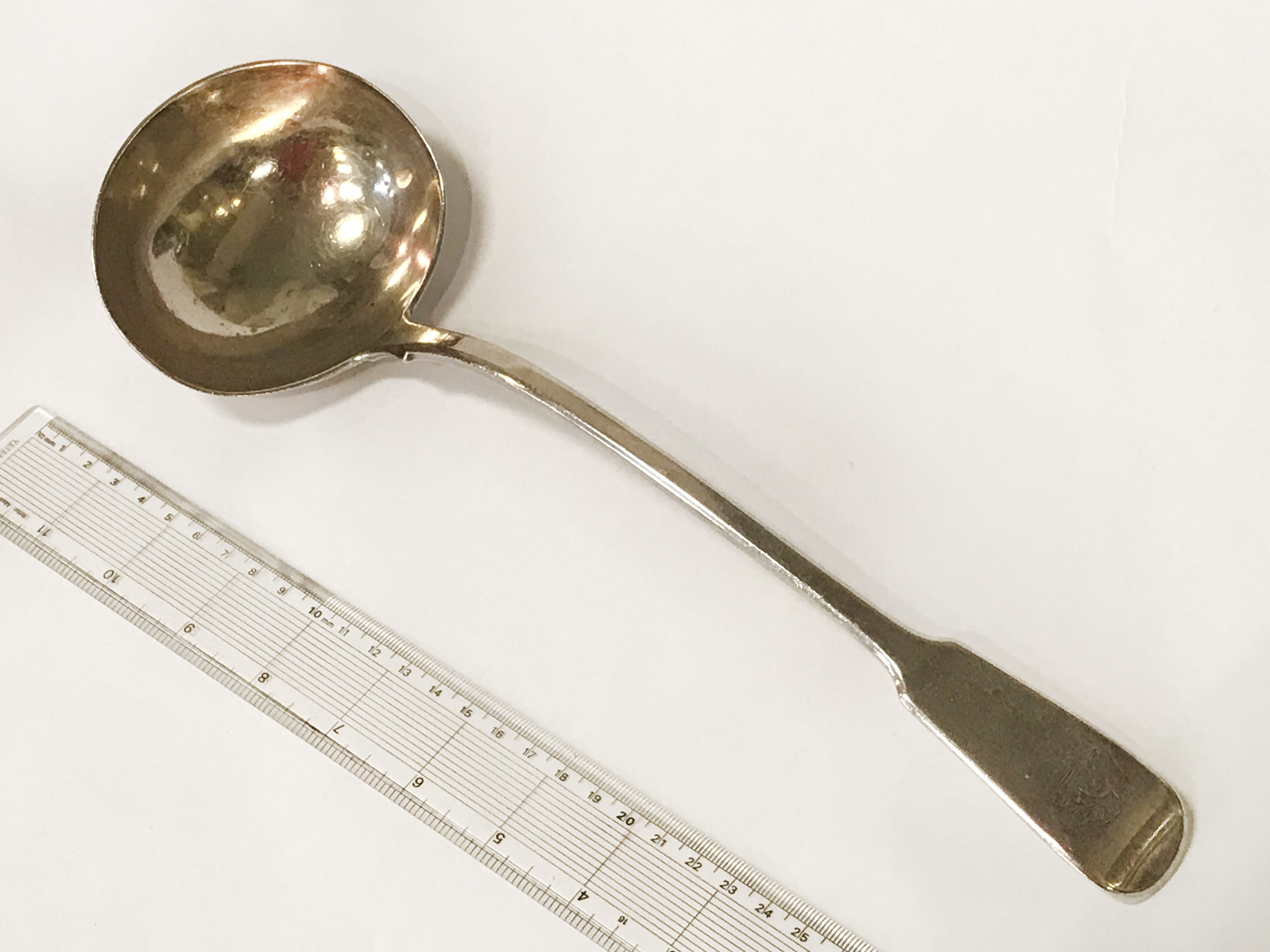 18TH CENTURY H/M SILVER LADLE - APPROX. 9 ozs