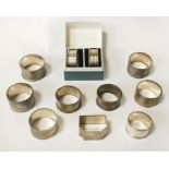 13 H/M SILVER NAPKIN RINGS - APPROX. 11 ozs