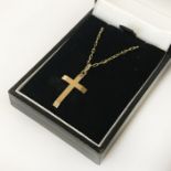 9 CT. GOLD CROSS & 16'' CHAIN