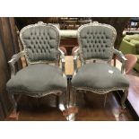 PAIR OF GREY VELVET CHAIRS