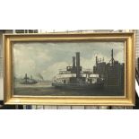 OIL ON CANVAS JOHN BENN LONDON - UPPER THAMES SCENES - 60cm X 30cm IN GILT FRAME