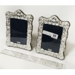PAIR OF H/M SILVER EMBOSSED PHOTO FRAMES - 20cm X 14cm