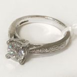 18 CT. WHITE GOLD SOLITAIRE RING TOTAL DIAMONDS WEIGHT IS APPROX. 1 CARAT - SIZE J-K