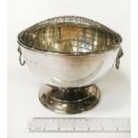 H/M SILVER ROSE BOWL - APPROX. 19 ozs - 20cm DIAMETER 15cm HEIGHT