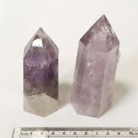 PAIR OF QUARTZ OBELISKS - TALLEST 10cm