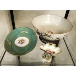 ORIENTAL BOWL (SLIGHT CRACK) WITH T.GOODE DISH & AN EARLY COALPORT SHELL COMPORT