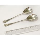 TWO H/M SILVER SERVING SPOONS