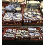 5 TRAYS OF SPODE BLUE & WHITE CHINA