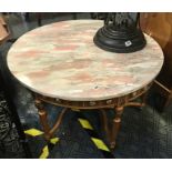 ROUND MARBLE TOP COFFEE TABLE