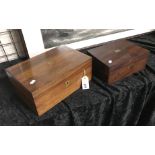 MAHOGANY WRITING SLOPE WITH A MAHOGANY SEWING BOX