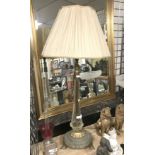 GLASS & BRASS TABLE LAMP - 100 CMS