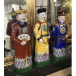 3 CHINESE FIGURES - 50CM TALL APPROX