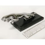 CHROME JAGUAR MASCOT ON MARBLE BASE