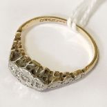 18CT GOLD DIAMOND RING SET IN PLATINUM - SIZE I