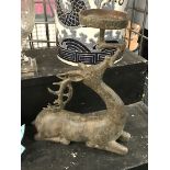 BRONZE STAG CANDLE HOLDER - 33 CM HEIGHT