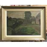 FRAMED OIL ON CANVAS SIGNED BY F .HUGHES 73CM X 52CM INNER FRAME - GREAT CONDITION