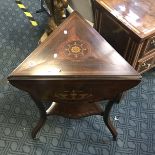 ROSEWOOD INLAID DROP END TABLE