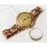 9CT GOLD LADIES WRISTWATCH & 9CT GOLD RING