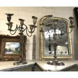 PAIR OF SILVER PLATED CANDELABRA'S - 44 CMS