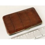 HM SILVER CROCODILE SKIN CARD CASE