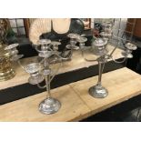 PAIR SILVER PLATED LARGE CANDELABRA - 42 CMS (H)