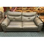 SCS LLOYD 3 SEATER GREY LEATHER SOFA