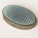 NORWEGIAN SILVER & ENAMEL PILL BOX MARKED M.H (MARIUS HAMMER)