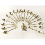 SILVER SPOONS & TOOTHPICK AND ANOTHER SILVER ITEM