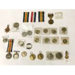 SERVICE MEDALS & SOME COINS INCLUDING: 1923 U.S SILVER DOLLAR