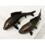 PAIR BRONZE FISH - 11 CMS HEIGHT & 26 CMS LENGTH