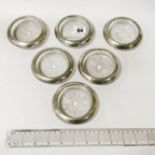 SET 6 SILVER & GLASS COASTERS