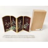 JAPANESE BOXED ENAMEL SCREEN - 19 X 33 CMS