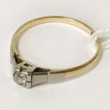 18CT GOLD DIAMOND RING SIZE M