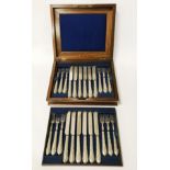 CANTEEN OF CUTLERY - SILVER HANDLES - COMPLETE