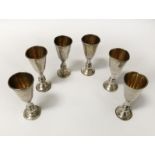 SIX HM SILVER GOBLETS - 128 GRAMS