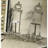 PAIR SILVER PLATE EASELS - 40 CMS (H)