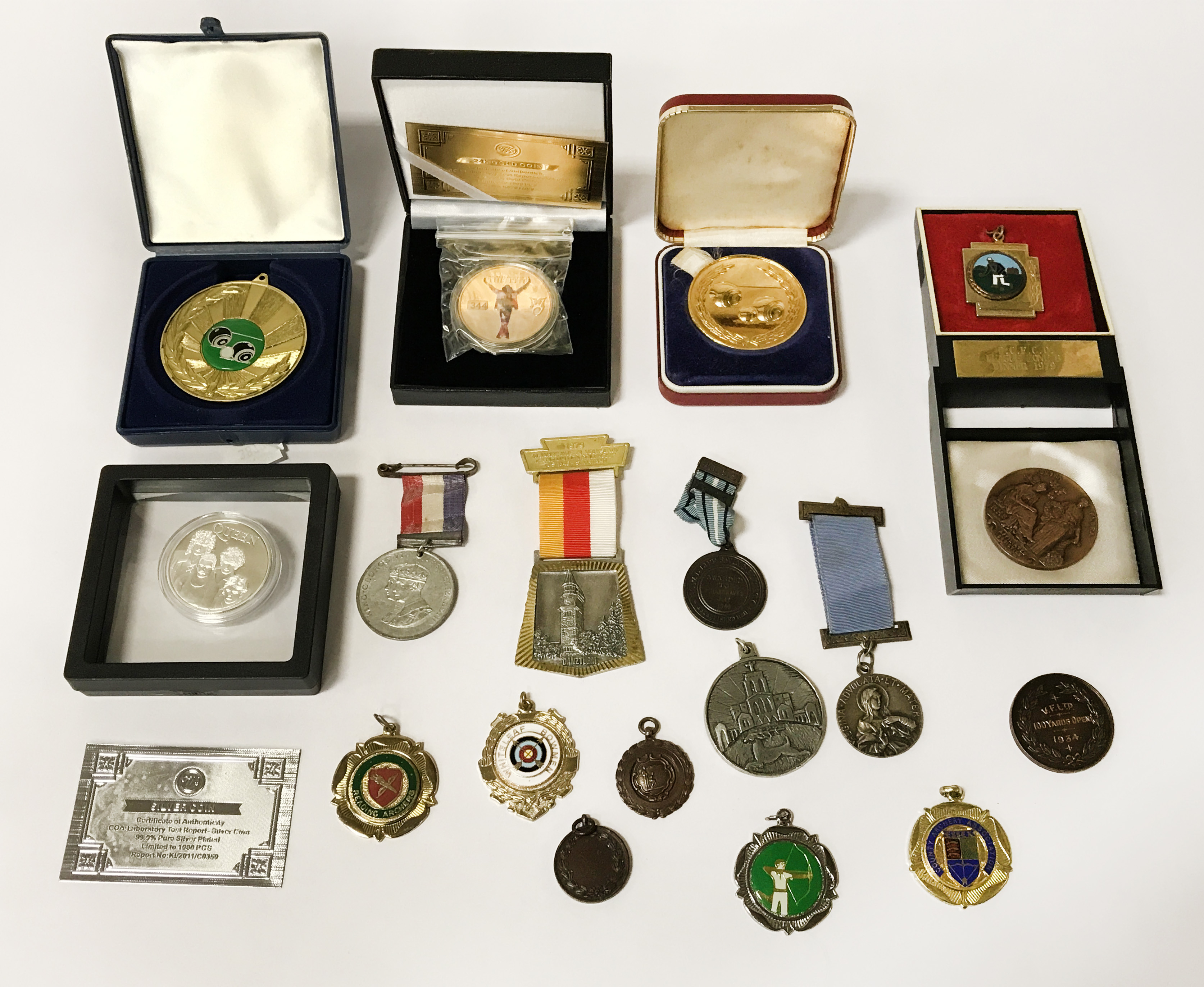 QTY OF MEDALS & COINS