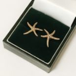 PAIR OF STARFISH GOLD & DIAMOND EARRINGS