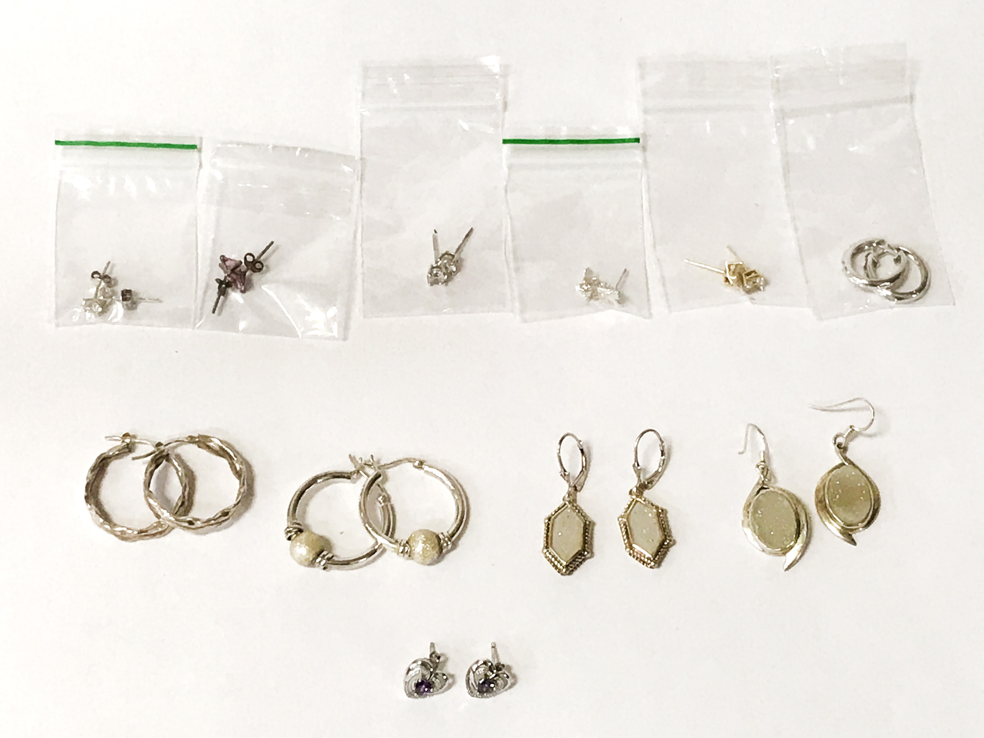 VARIOUS SILVER EARRINGS