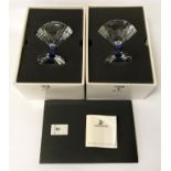 TWO BOXED SWAROVSKI CRYSTAL DECORATIONS - NEW - 14 CMS (H)