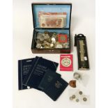 COINS & BANKNOTES - SOME SILVER & OTHER ITEMS