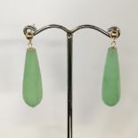 9CT GOLD TEARDROP GEMSTONE EARRINGS