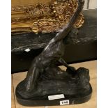 BRONZE MAN ON ROCK SCULPTURE - 36 CMS (H)