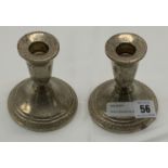 PAIR STERLING SILVER CANDLESTICKS - 9.5 CMS
